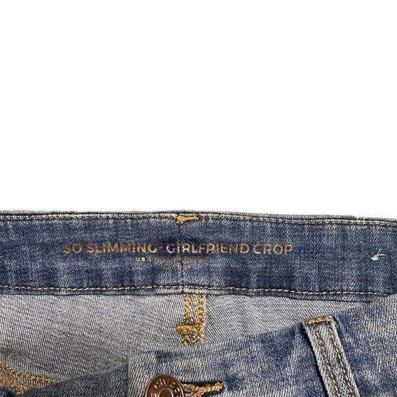 Chico's So Slimming Girlfriend Cropped Jeans Raw Hem Size 8 - Picture 3 of 8